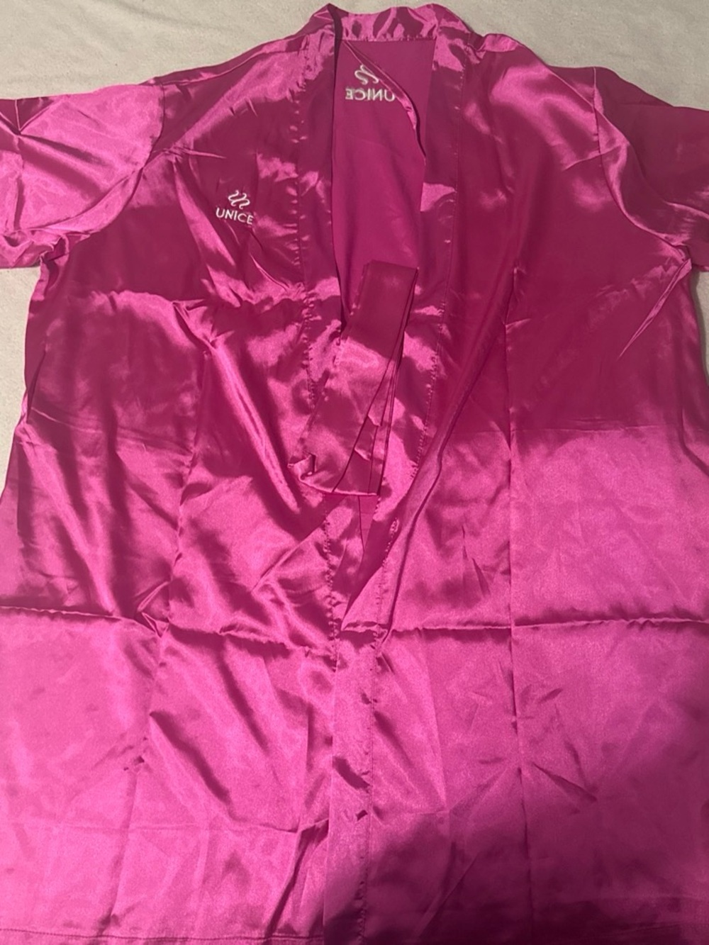 Sunice Fuchsia Satin Lounge Robe